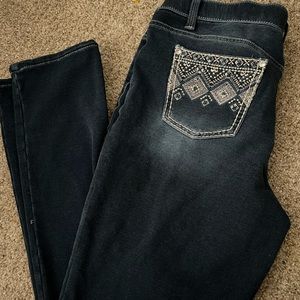 Arizona Jeans Girls embellished stretch jeans jeggings size 20 1/2